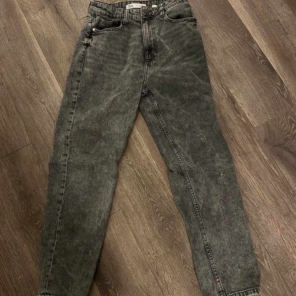High rise light black wash Zara jeans
